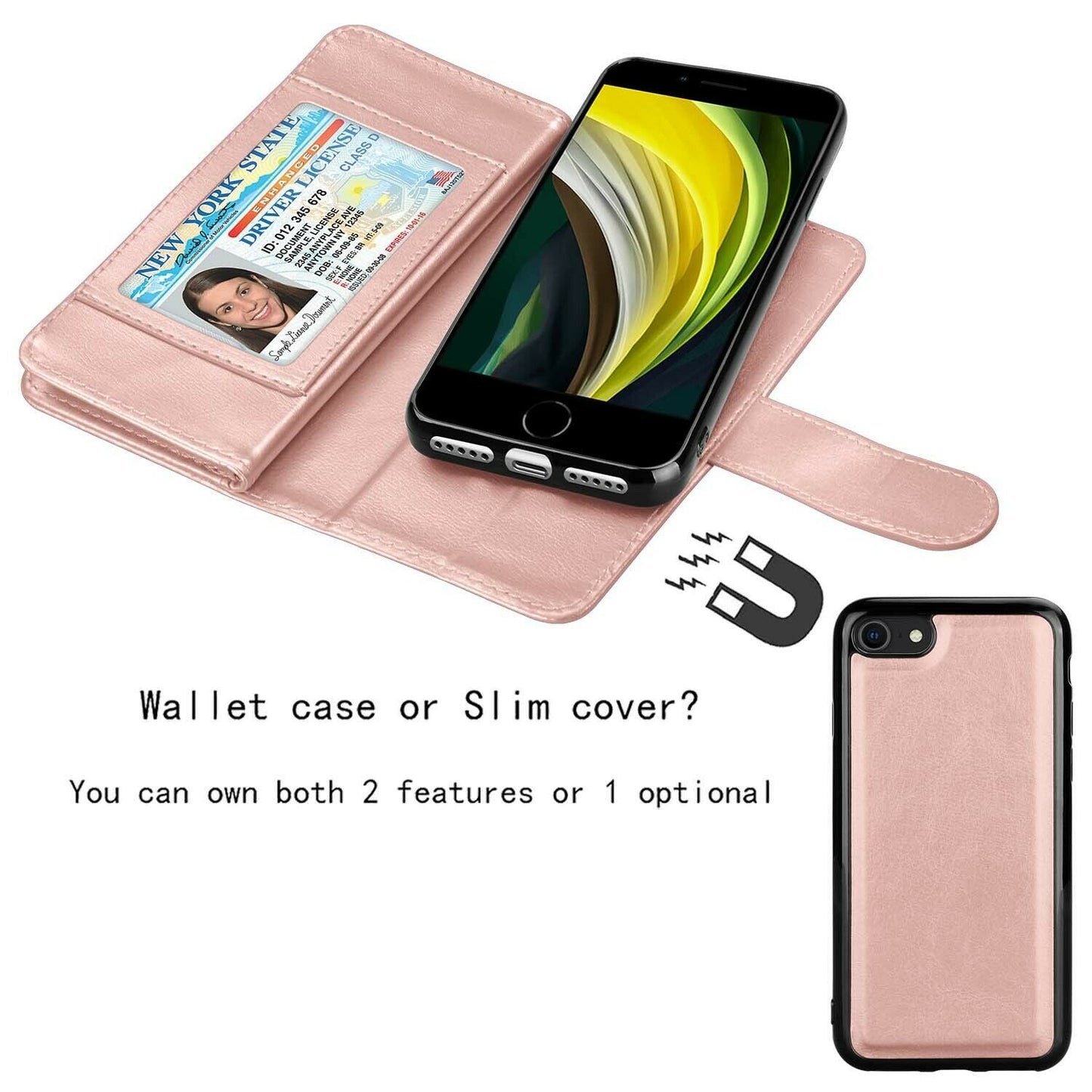 Leather Wallet Case Flip Magnetic Cover for iPhone - carolay.co