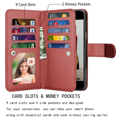 Leather Wallet Case Flip Magnetic Cover for iPhone - carolay.co