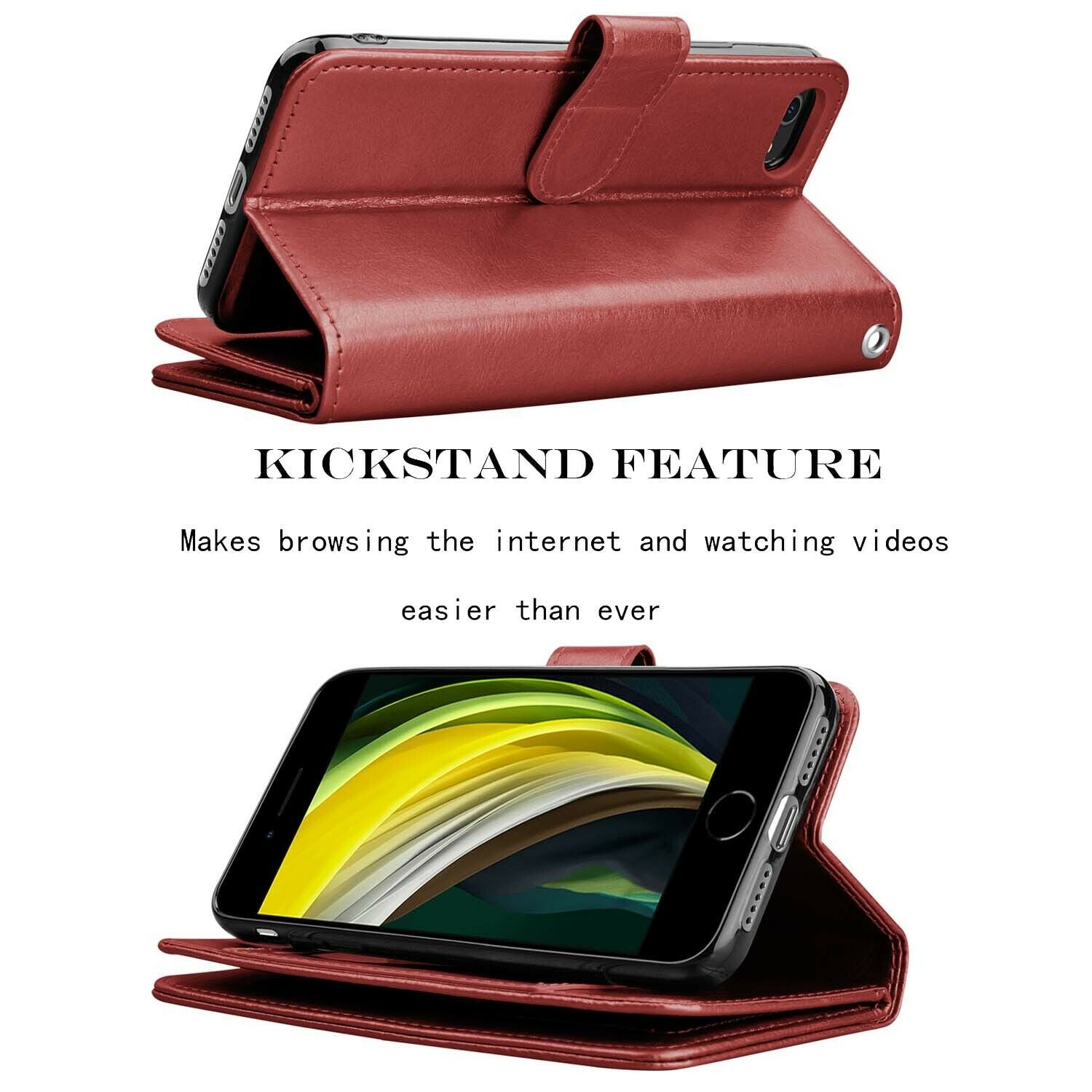 Leather Wallet Case Flip Magnetic Cover for iPhone - carolay.co