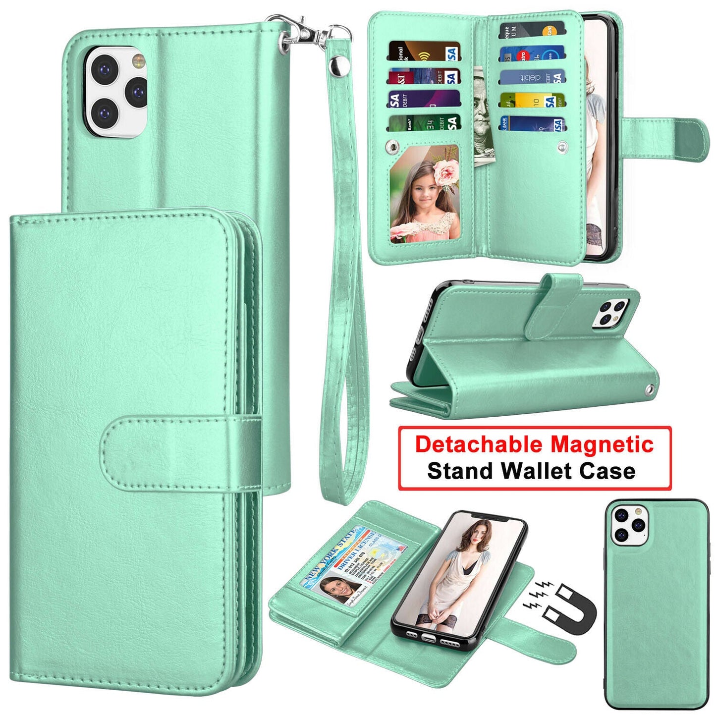 Leather Wallet Case Flip Magnetic Cover for iPhone - carolay.co