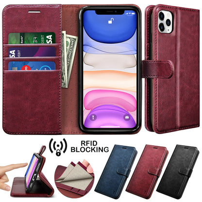 Leather Wallet Case Flip Magnetic Stand Card for iPhone - carolay.co