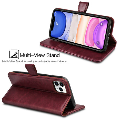 Leather Wallet Case Flip Magnetic Stand Card for iPhone - carolay.co