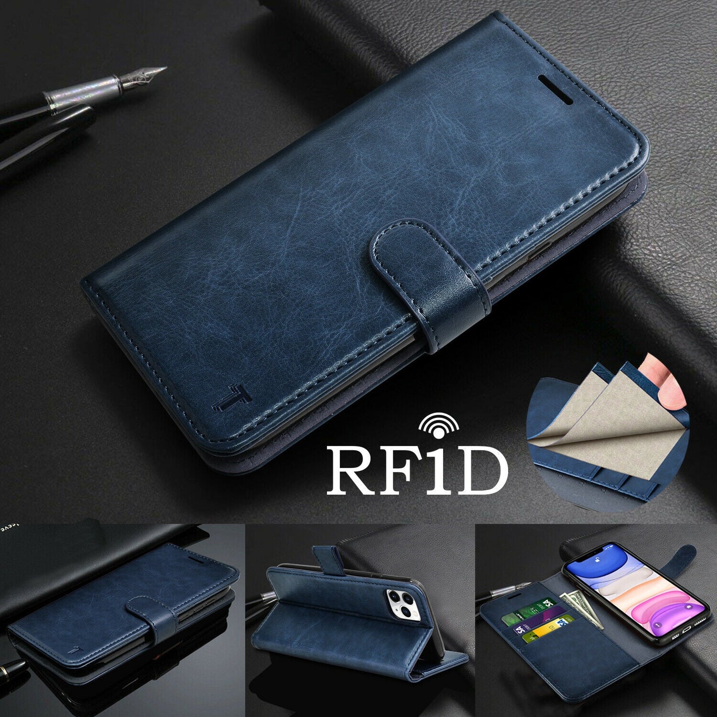 Leather Wallet Case Flip Magnetic Stand Card for iPhone - carolay.co