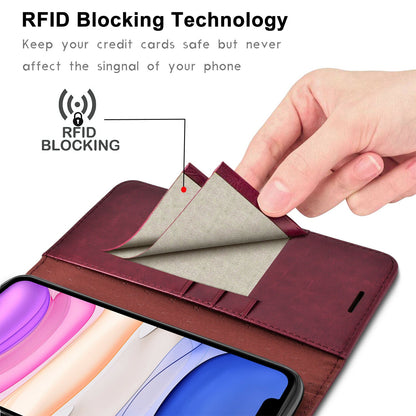 Leather Wallet Case Flip Magnetic Stand Card for iPhone - carolay.co