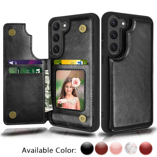 Leather Wallet Case with Card Slots for Samsung S23 - carolay.co