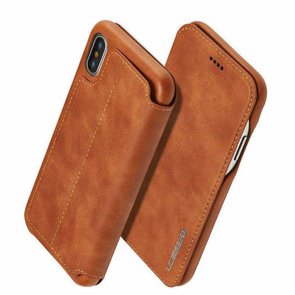 Luxury Leather Wallet Stand Slim Case For iPhone - carolay.co