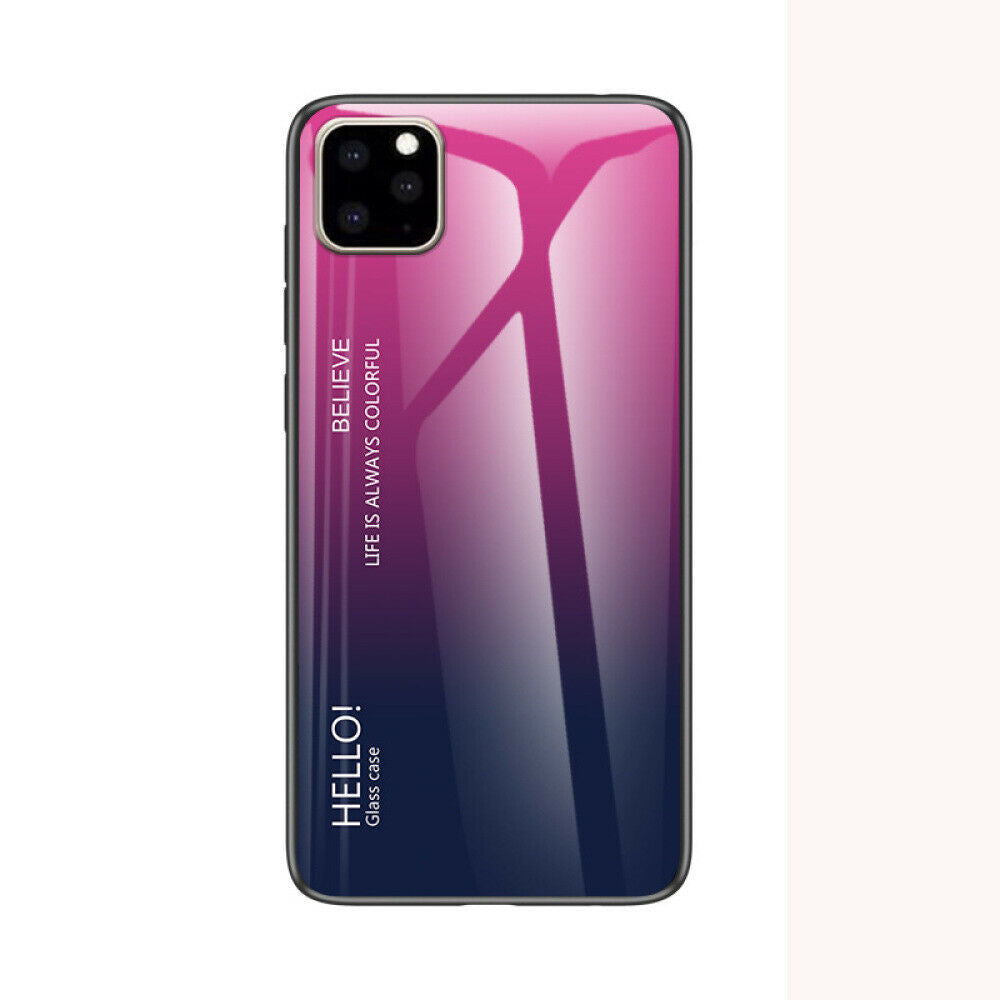Luxury Tempered Glass Slim Hard Back Phone Case For iPhone - carolay.co