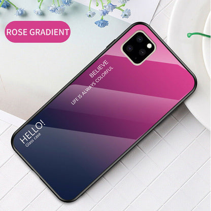 Luxury Tempered Glass Slim Hard Back Phone Case For iPhone - carolay.co