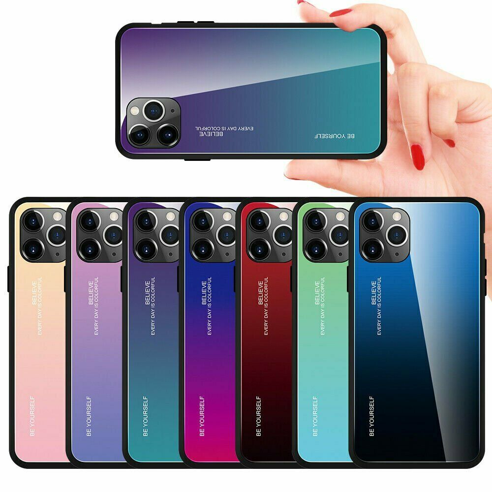 Luxury Tempered Glass Slim Hard Back Phone Case For iPhone - carolay.co