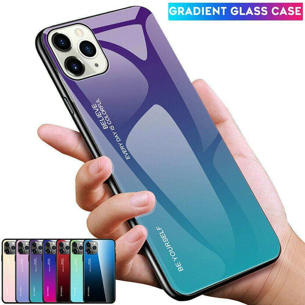 Luxury Tempered Glass Slim Hard Back Phone Case For iPhone - carolay.co