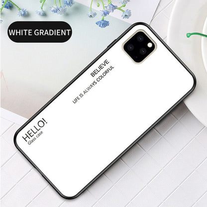 Luxury Tempered Glass Slim Hard Back Phone Case For iPhone - carolay.co