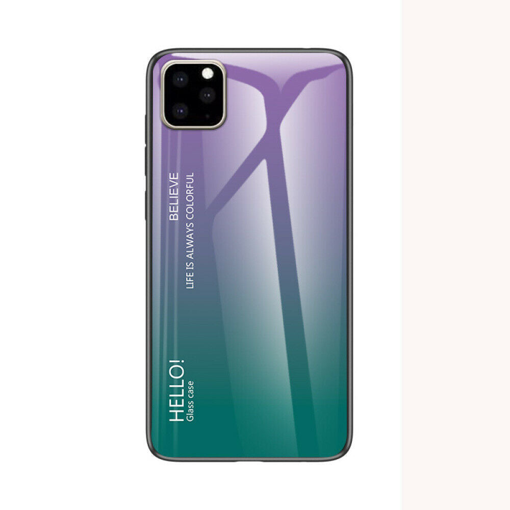 Luxury Tempered Glass Slim Hard Back Phone Case For iPhone - carolay.co