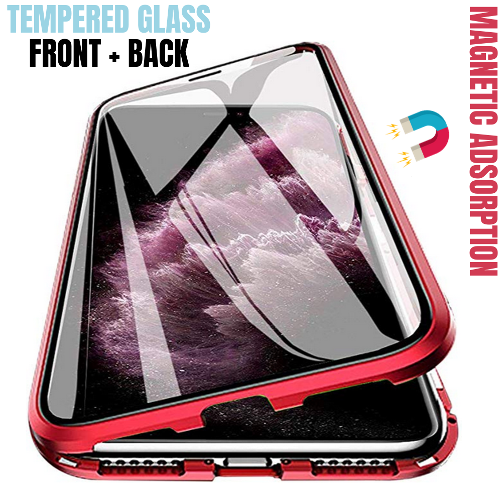 Magnetic Adsorption Double Sided Glass Clear Case Cover For iPhone - carolay.co
