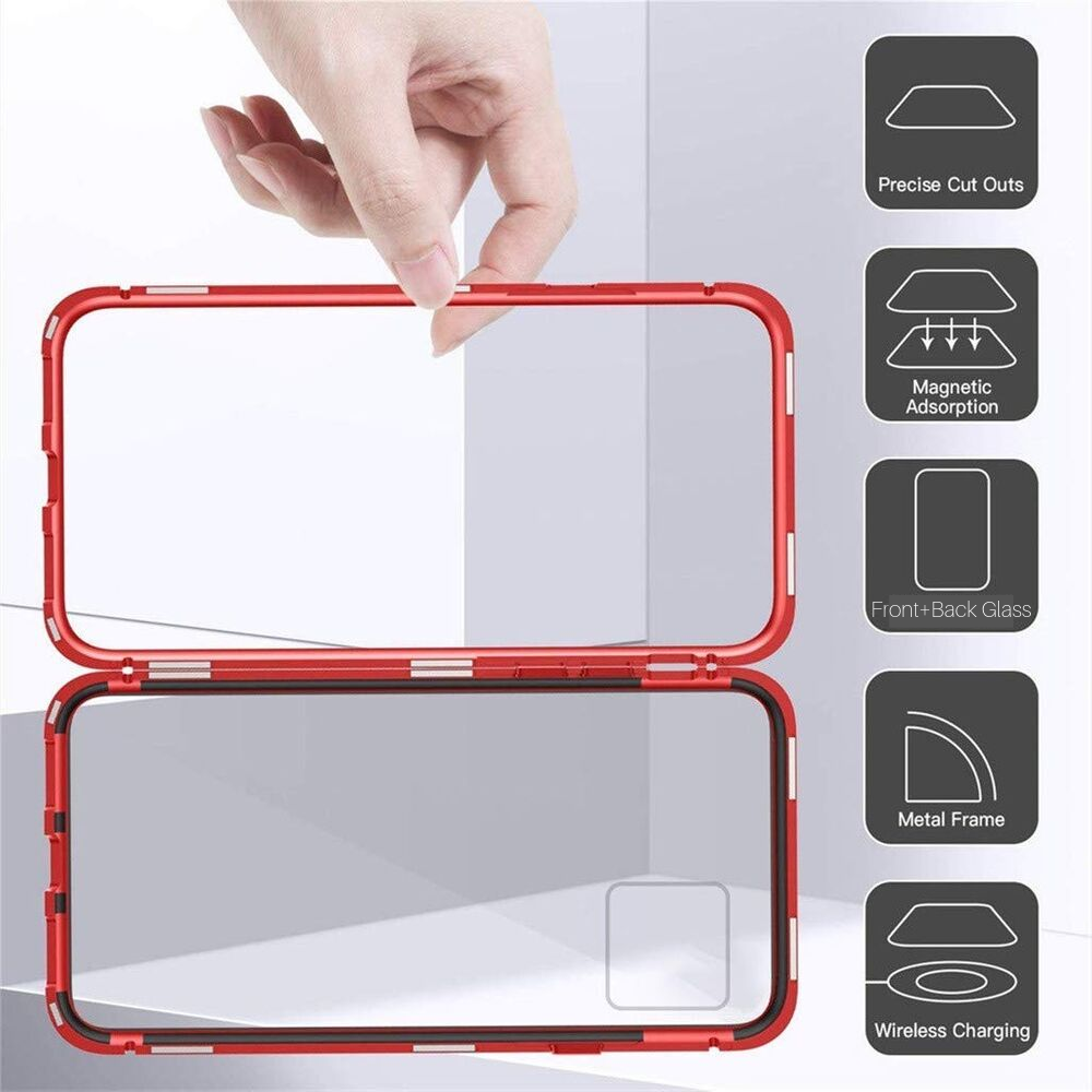 Magnetic Adsorption Double Sided Glass Clear Case Cover For iPhone - carolay.co