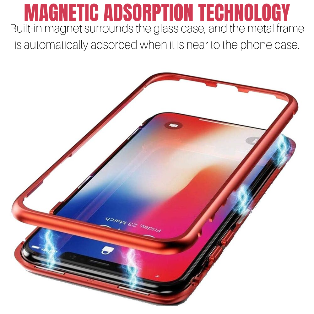 Magnetic Adsorption Double Sided Glass Clear Case Cover For iPhone - carolay.co