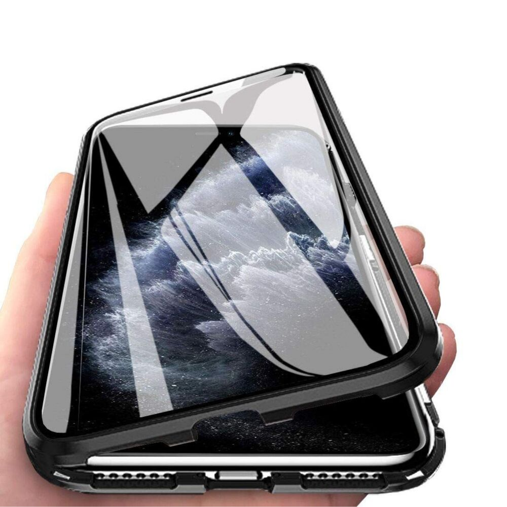 Magnetic Adsorption Double Sided Glass Clear Case Cover For iPhone - carolay.co
