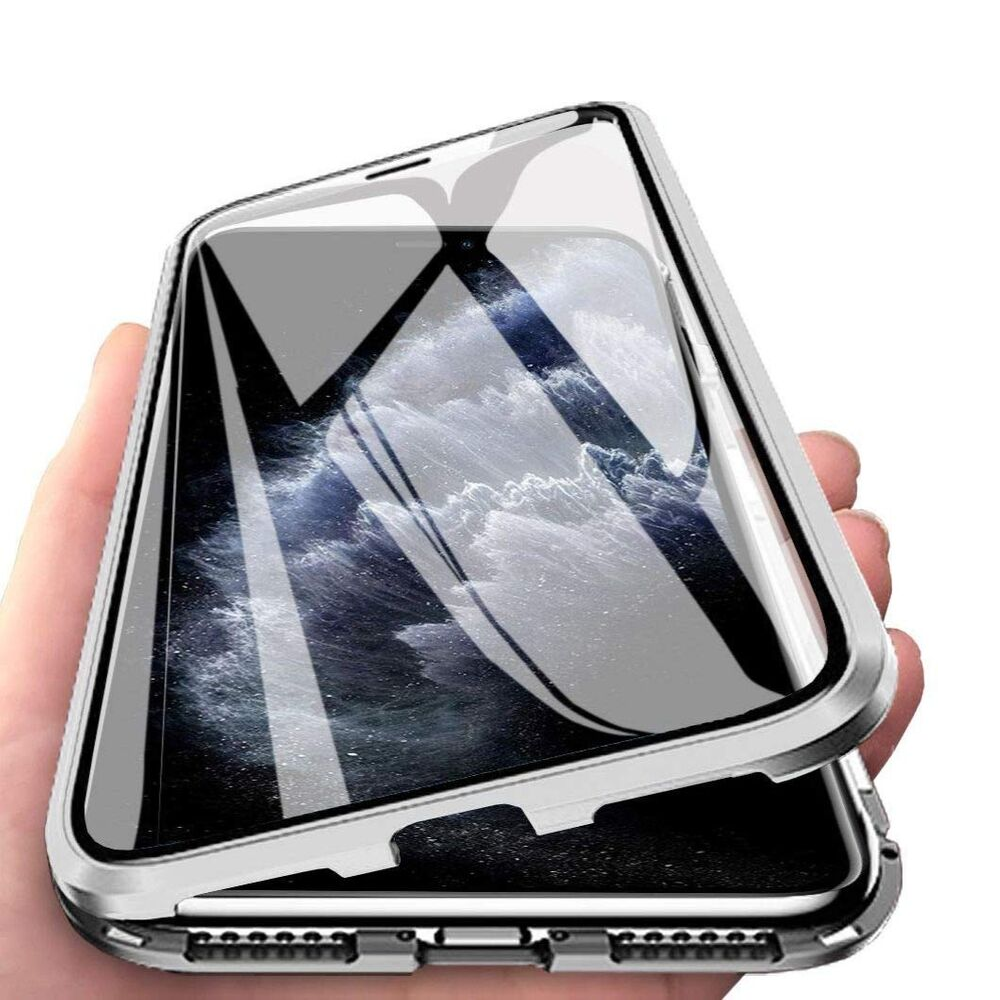 Magnetic Adsorption Double Sided Glass Clear Case Cover For iPhone - carolay.co