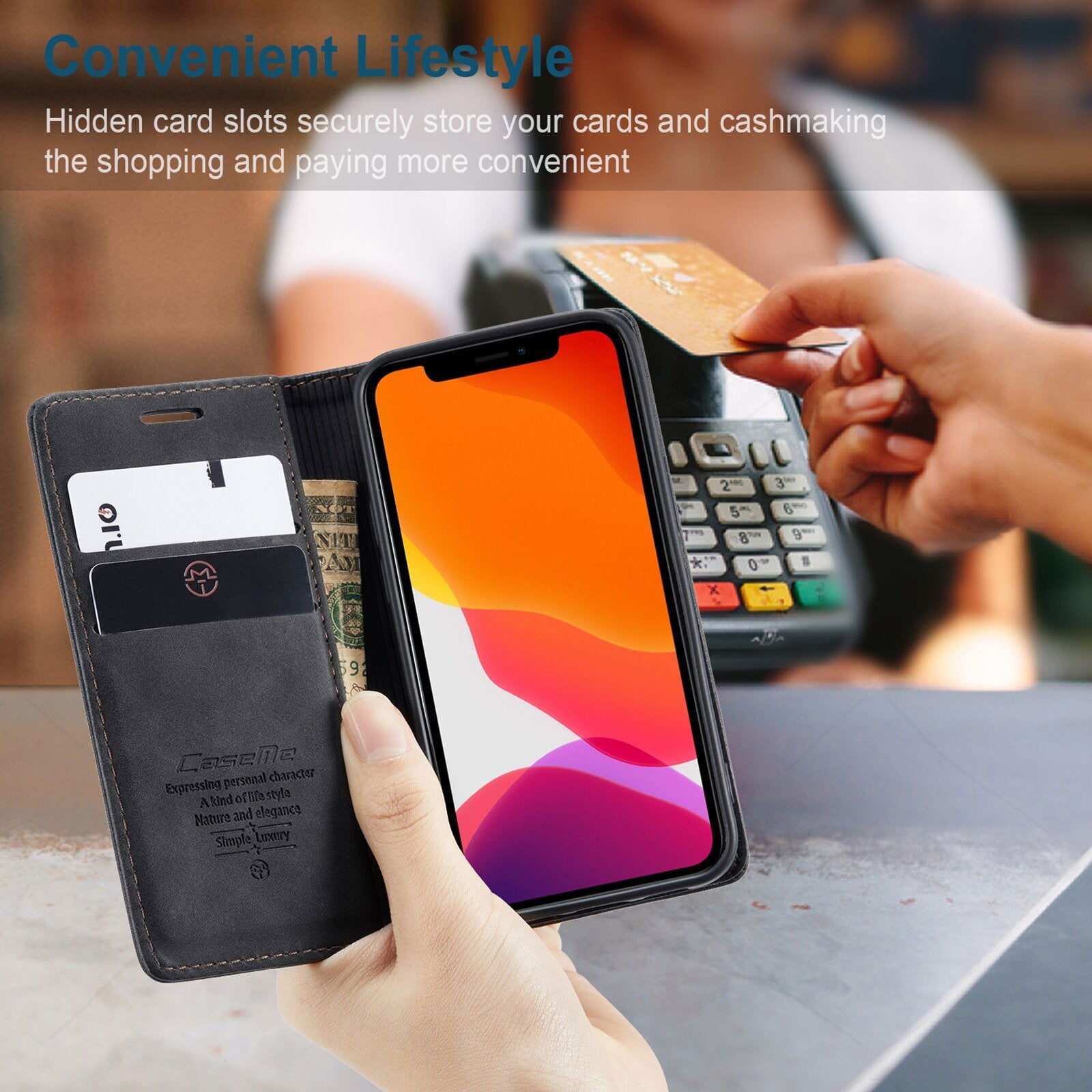 Magnetic Leather Flip Case Leather Fitted Soft Retro for iPhone - carolay.co