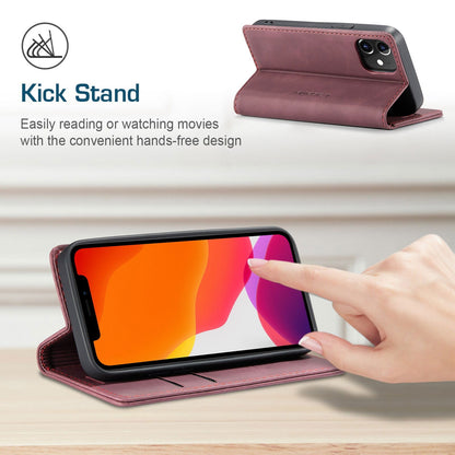 Magnetic Leather Flip Case Leather Fitted Soft Retro for iPhone - carolay.co