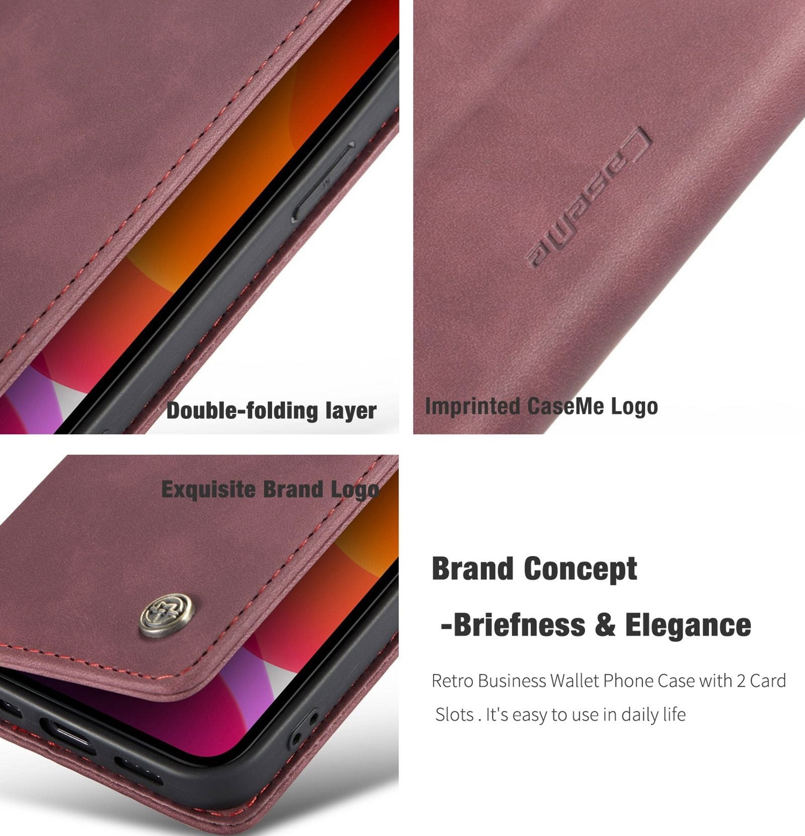 Magnetic Leather Flip Case Leather Fitted Soft Retro for iPhone - carolay.co