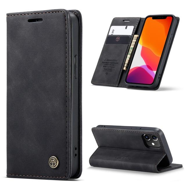 Magnetic Leather Flip Case Leather Fitted Soft Retro for iPhone - carolay.co
