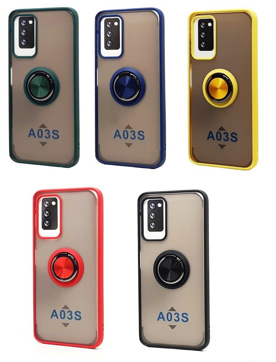 Magnetic Ring Matte Clear Shockproof Case Samsung A03s - carolay.co