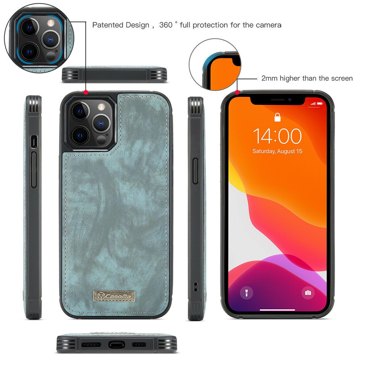 Magnetic Zipper Leather Wallet Case For iPhone - carolay.co