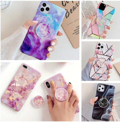 Marble Case With Holder Stand Quality For iPhone 11 Pro Max - carolay.co