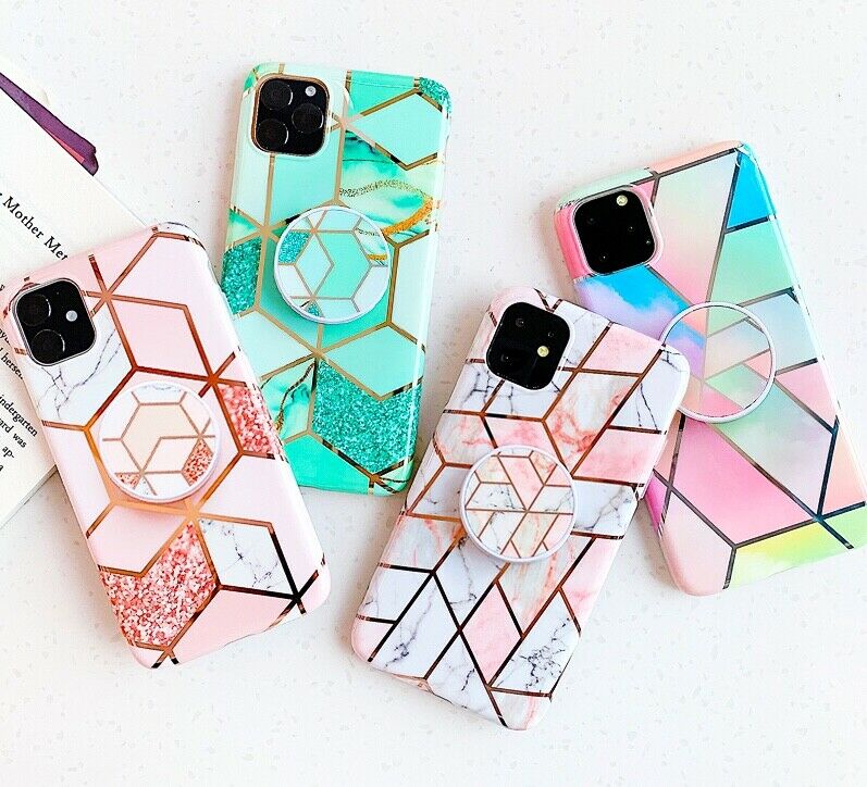 Marble Case With Holder Stand Quality For iPhone 11 Pro Max - carolay.co