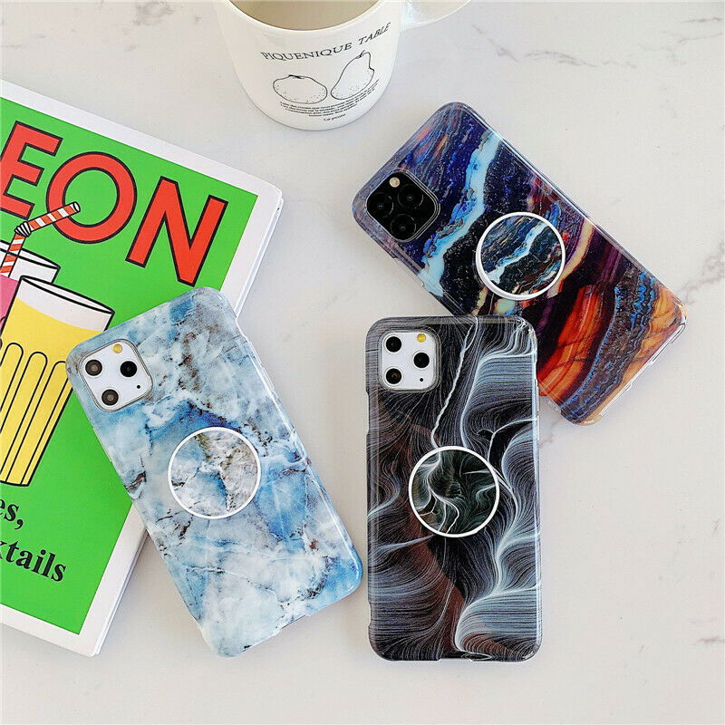 Marble Case With Holder Stand Quality For iPhone 11 Pro Max - carolay.co