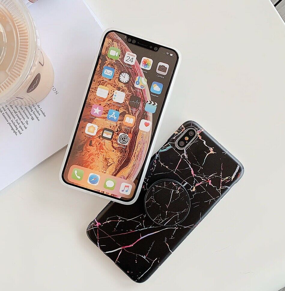 Marble Case With Holder Stand Quality For iPhone 11 Pro Max - carolay.co