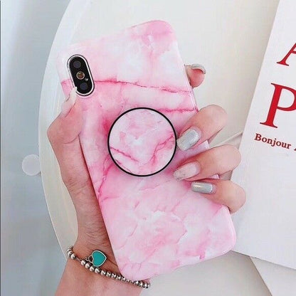 Marble Case With Holder Stand Quality For iPhone 11 Pro Max - carolay.co