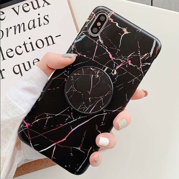 Marble Case With Holder Stand Quality For iPhone 11 Pro Max - carolay.co