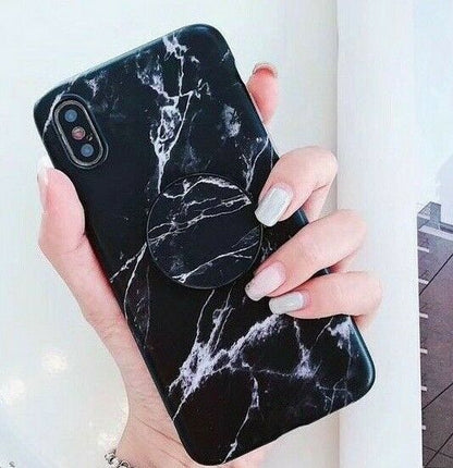 Marble Case With Holder Stand Quality For iPhone 11 Pro Max - carolay.co