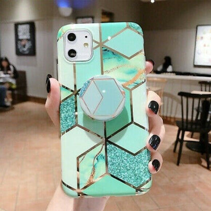 Marble Case With Holder Stand Quality For iPhone 11 Pro Max - carolay.co