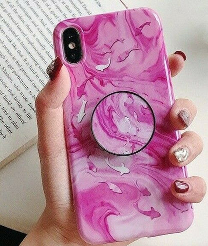 Marble Case With Holder Stand Quality For iPhone 11 Pro Max - carolay.co