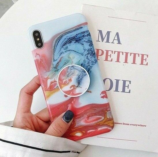 Marble Case With Holder Stand Quality For iPhone XS XS Max - carolay.co
