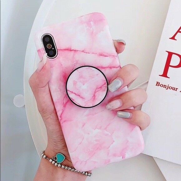 Marble Case With Holder Stand Quality For iPhone X XR - carolay.co