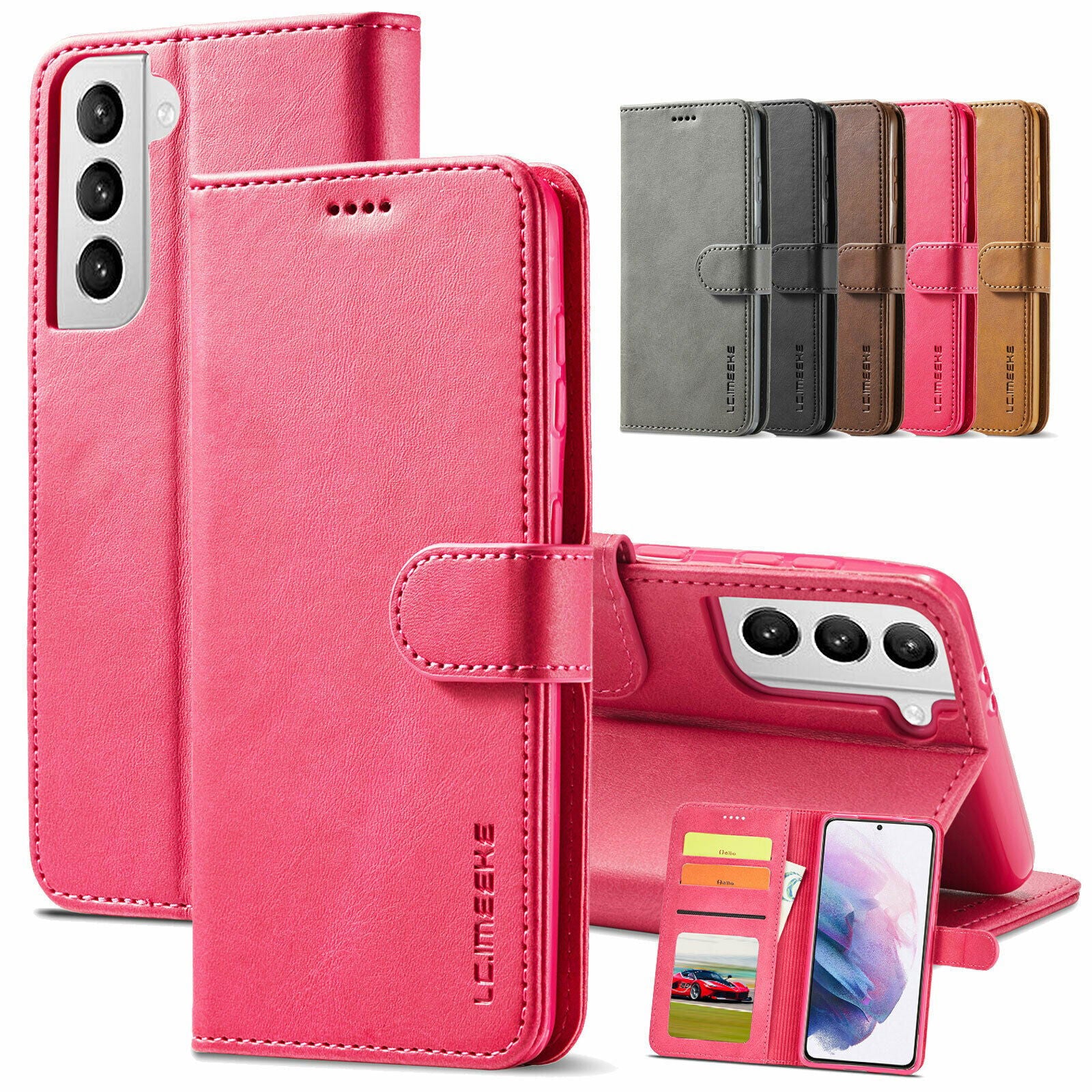 Men's Leather Magnetic Wallet Case for Samsung Galaxy S21 - carolay.co
