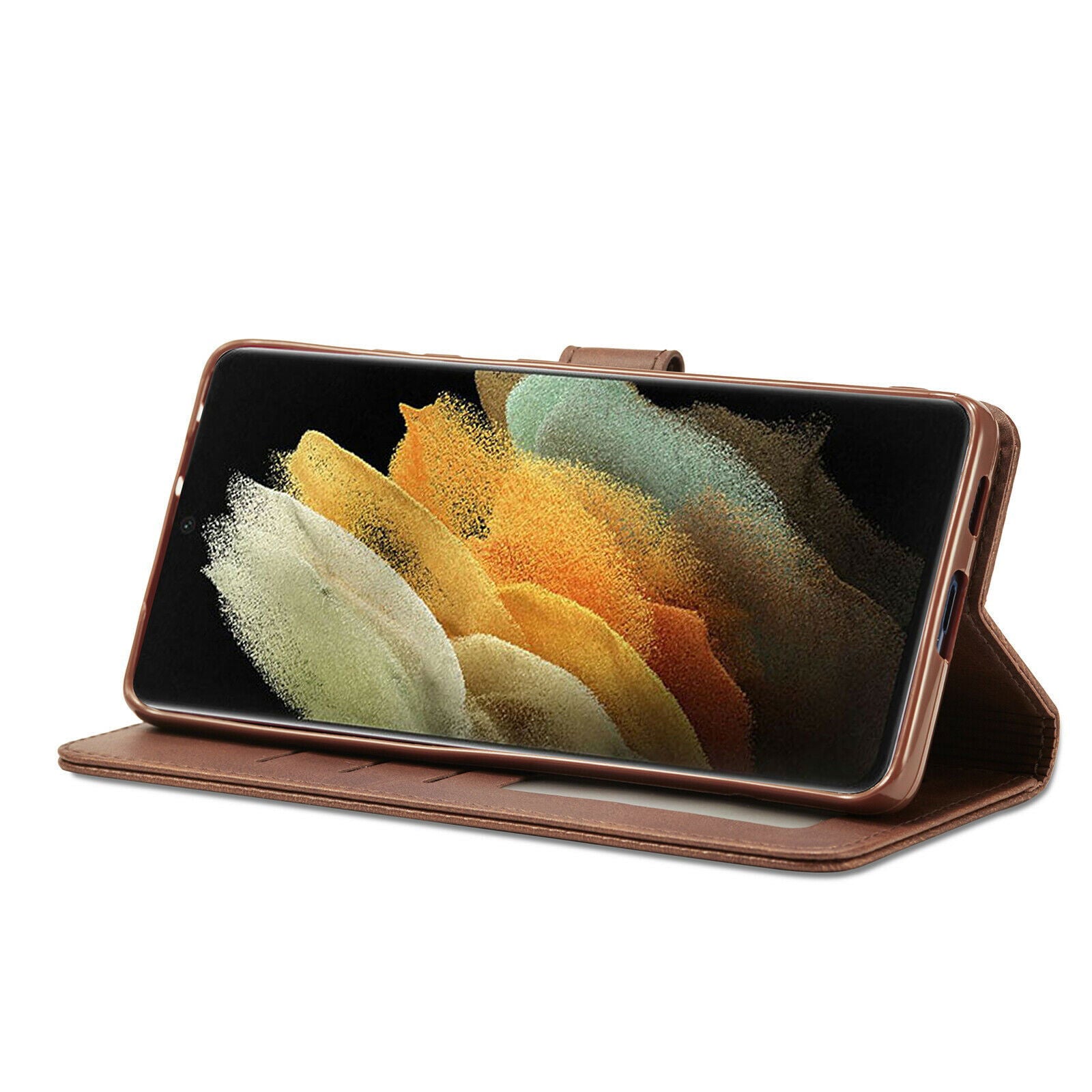 Men's Leather Magnetic Wallet Case for Samsung Galaxy S21 - carolay.co
