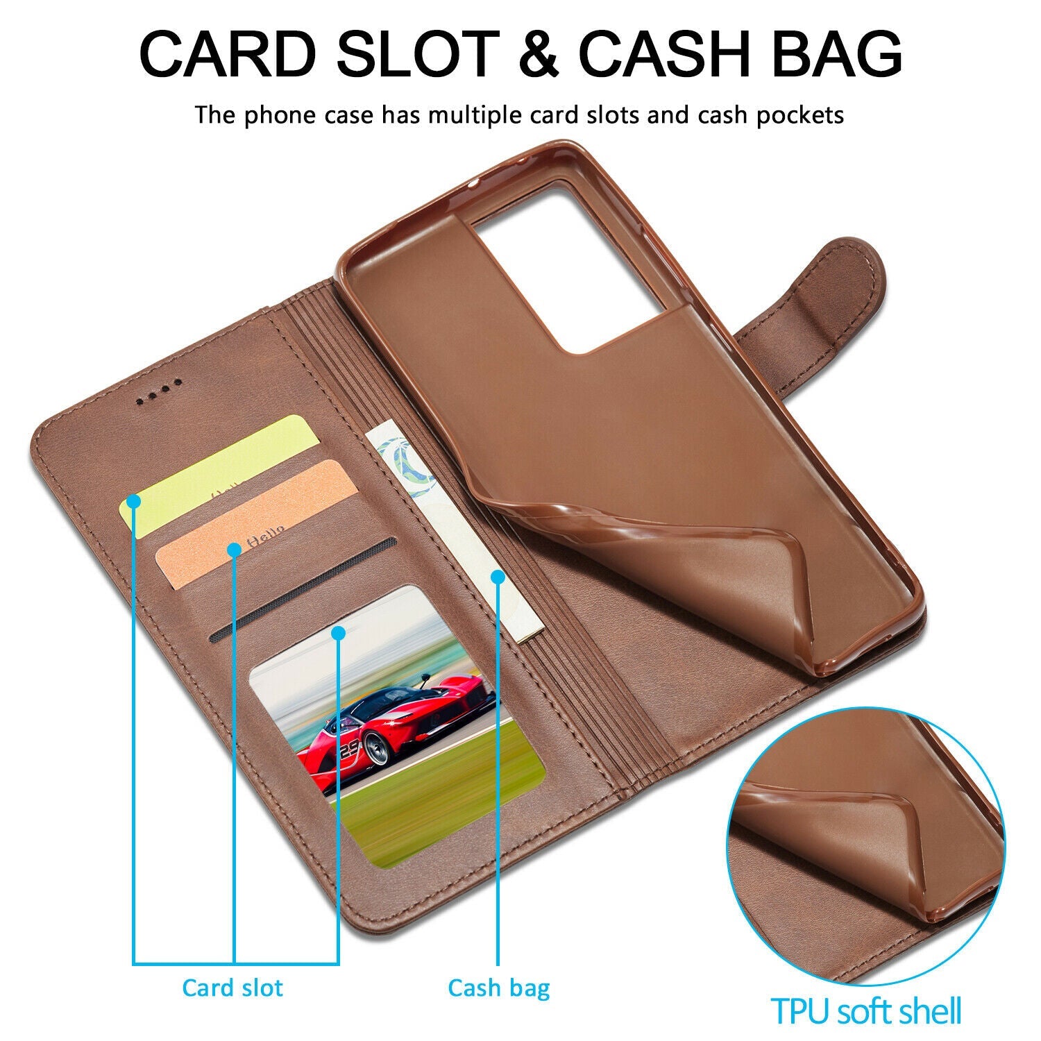 Men's Leather Magnetic Wallet Case for Samsung Galaxy S21 - carolay.co