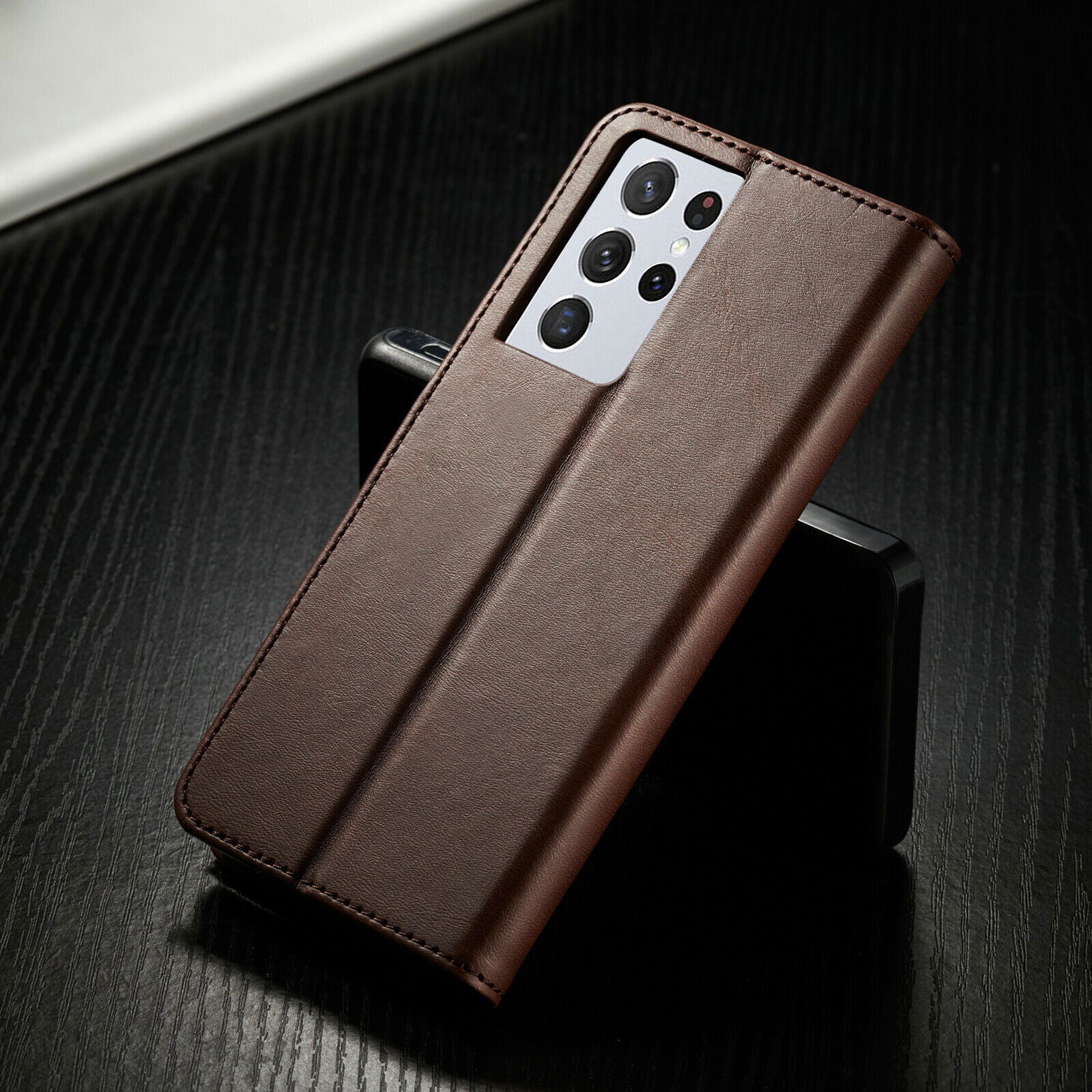 Men's Leather Magnetic Wallet Case for Samsung Galaxy S21 - carolay.co