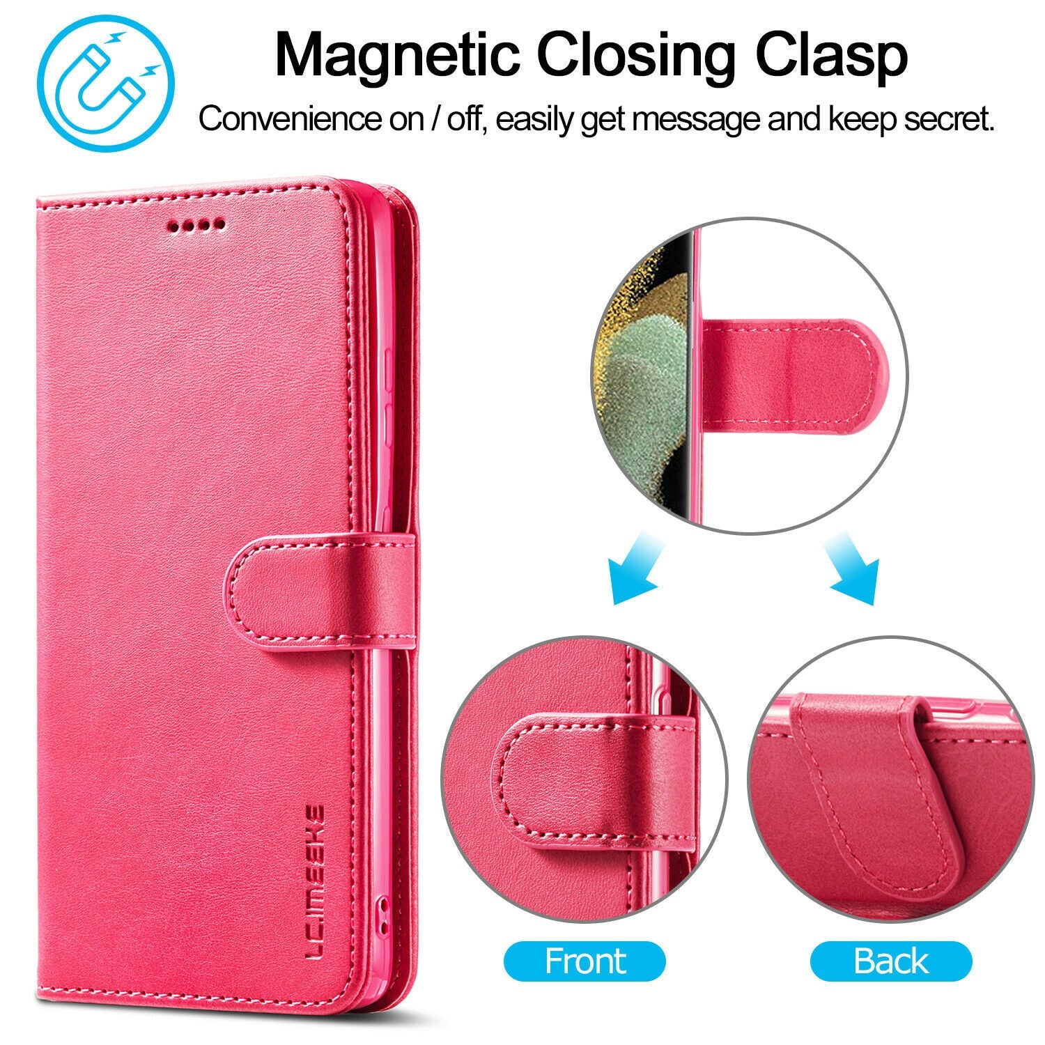 Men's Leather Magnetic Wallet Case for Samsung Galaxy S21 - carolay.co