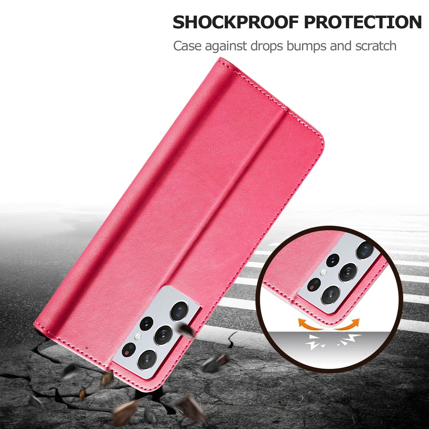 Men's Leather Magnetic Wallet Case for Samsung Galaxy S21 - carolay.co