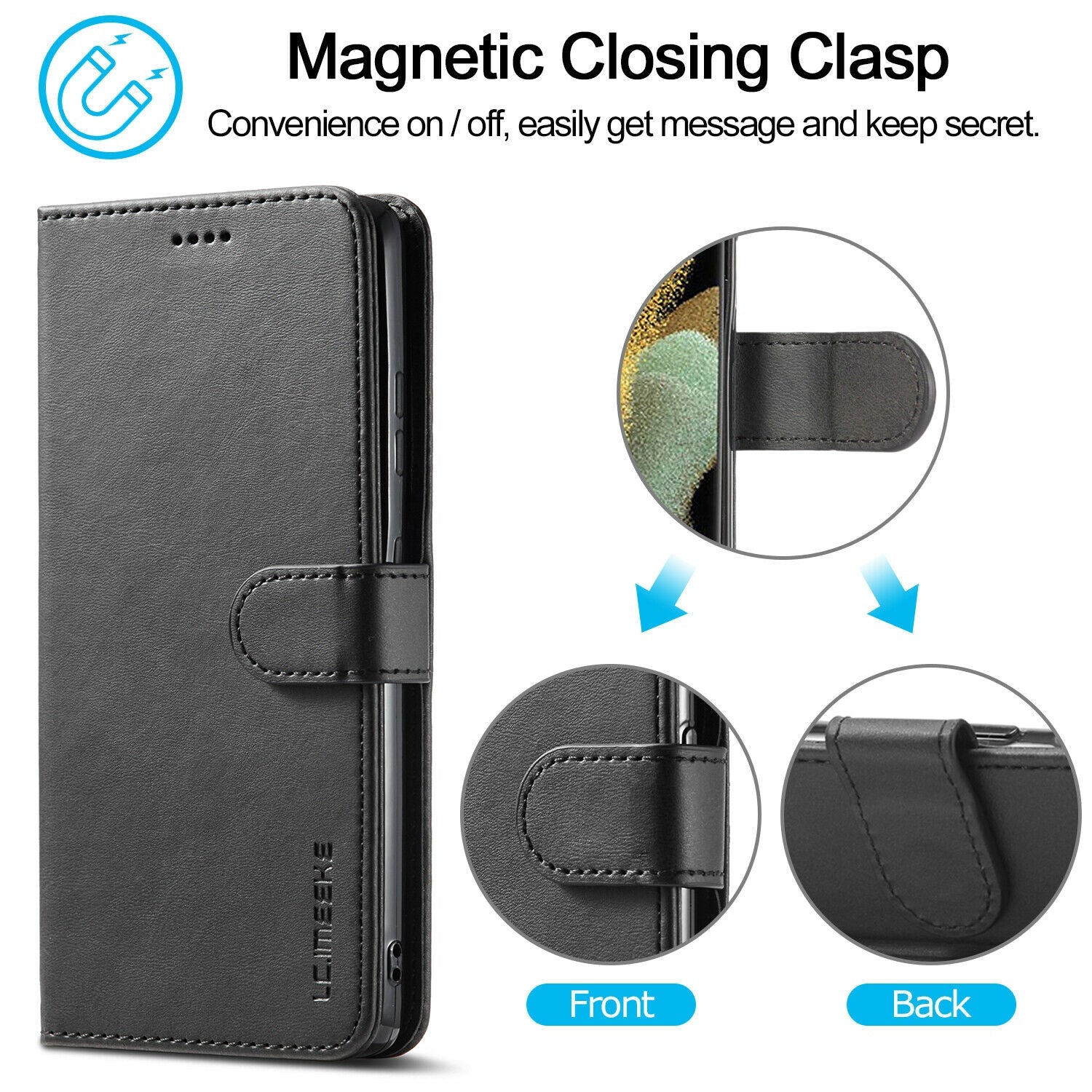 Men's Leather Magnetic Wallet Case for Samsung Galaxy S21 - carolay.co