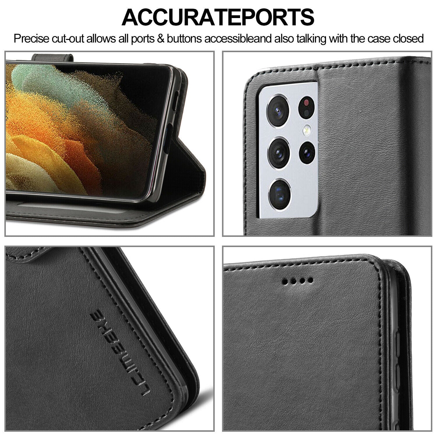 Men's Leather Magnetic Wallet Case for Samsung Galaxy S21 - carolay.co