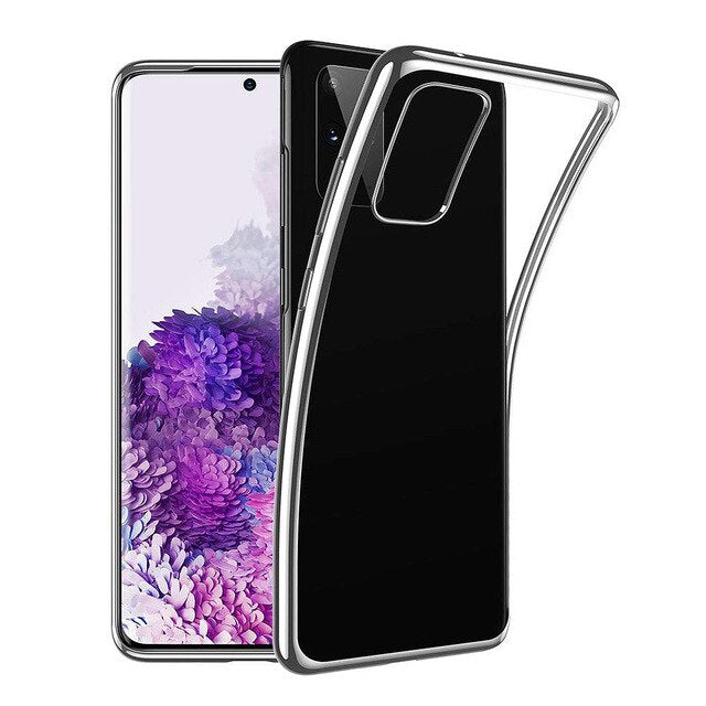 Plating Clear Slim Soft Silicone Case Cover For Samsung S20 Ultra - carolay.co