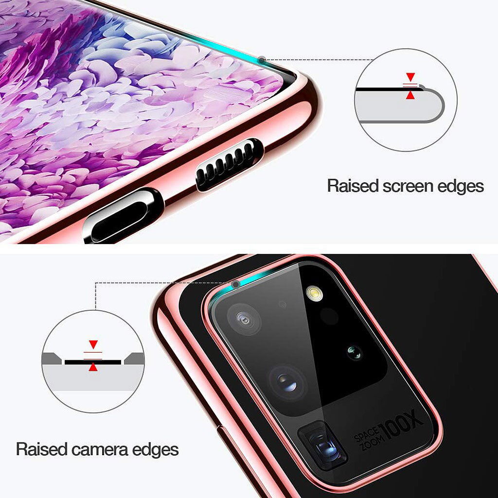 Plating Clear Slim Soft Silicone Case Cover For Samsung S20 Ultra - carolay.co