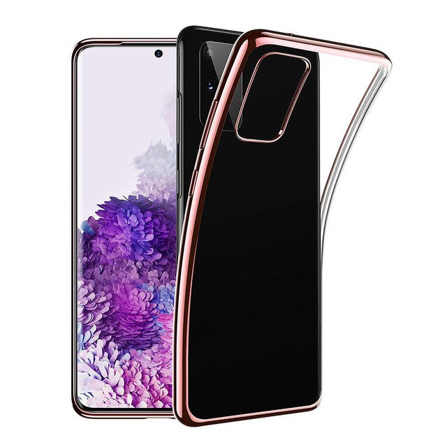 Plating Clear Slim Soft Silicone Case Cover For Samsung S20 Ultra - carolay.co