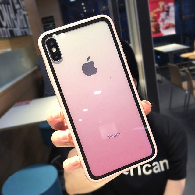 Rainbow Gradient Phone Cases For iPhone Acrylic Transparent - carolay.co